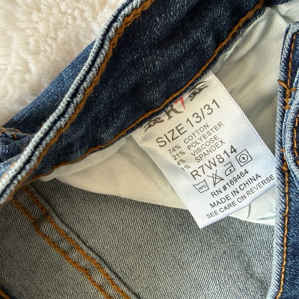 NWT R7 High Rise Distressed Bootcut Jeans - Picture 7 of 9